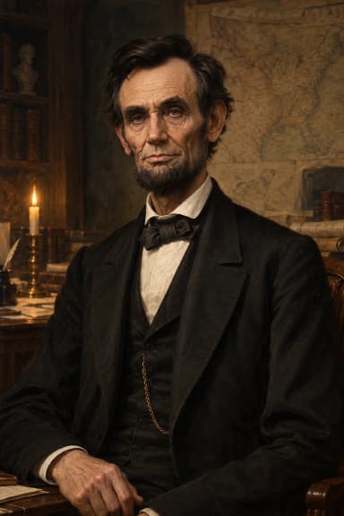 AI-generated portrait of Abraham Lincoln in formal presidential attire