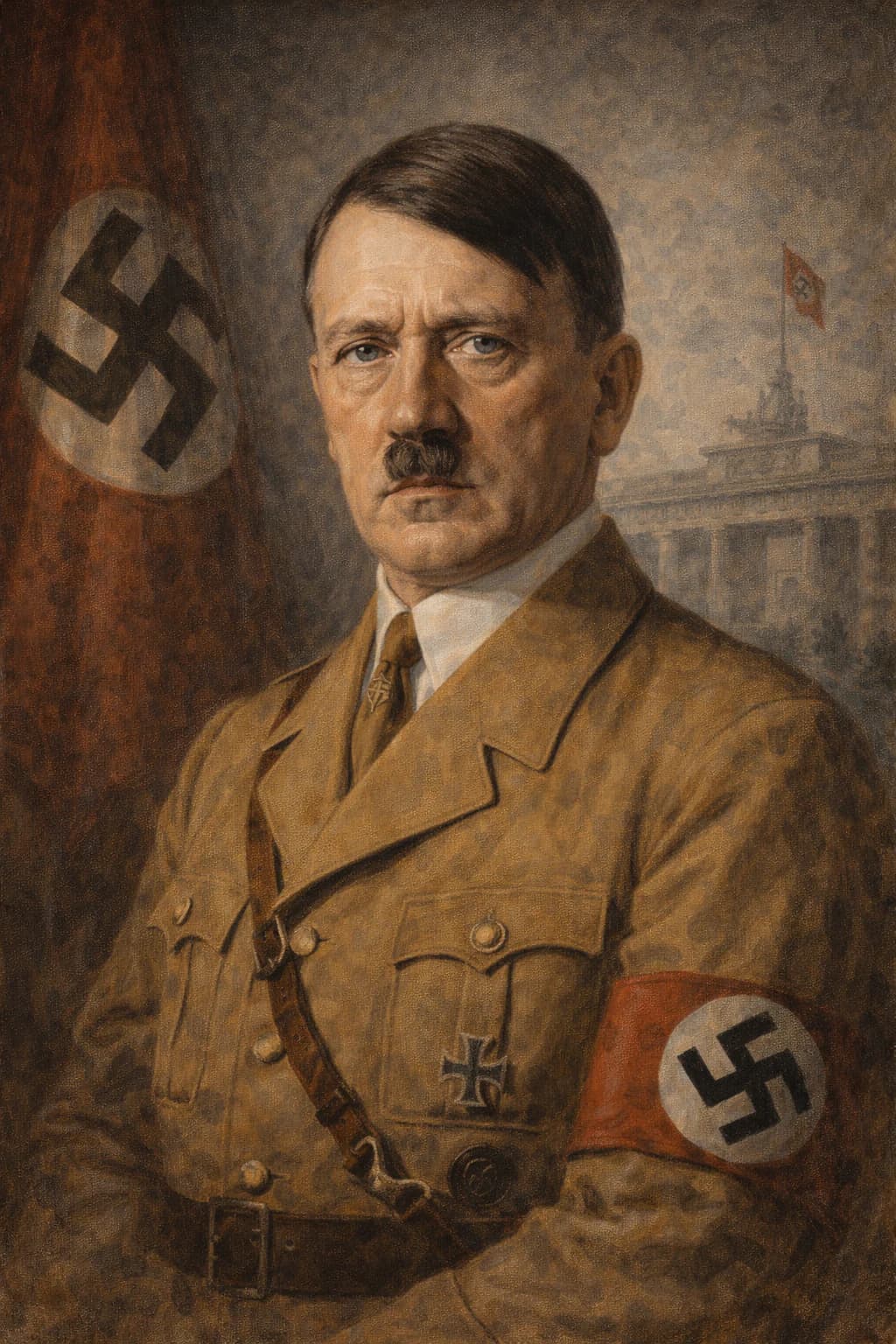 AI-generated portrait of Adolf Hitler in Nazi uniform