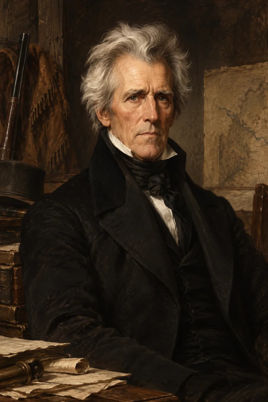 AI-generated portrait of Andrew Jackson in formal presidential attire