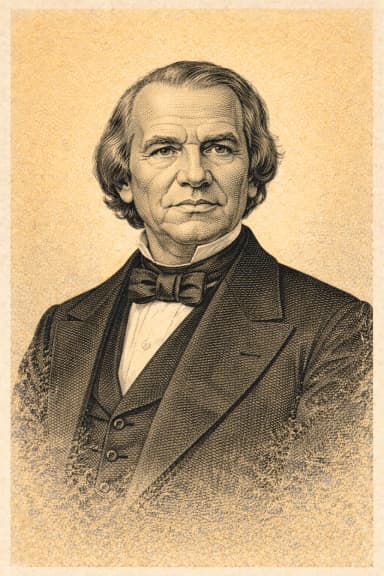 Portrait of Andrew Johnson in formal presidential attire