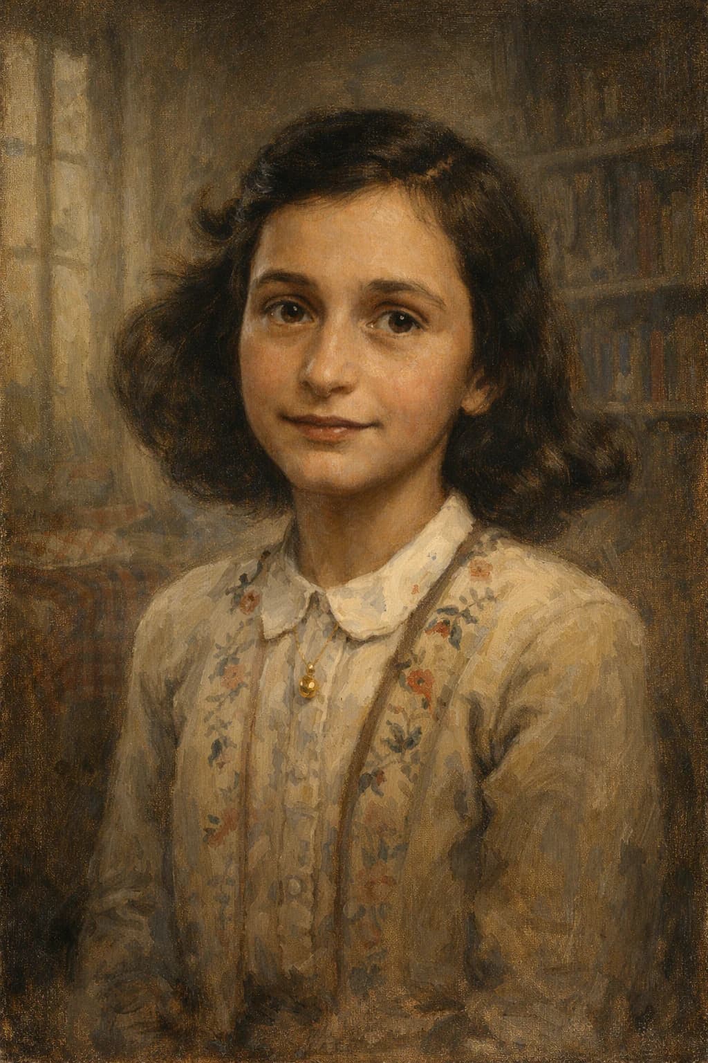 Portrait photograph of Anne Frank