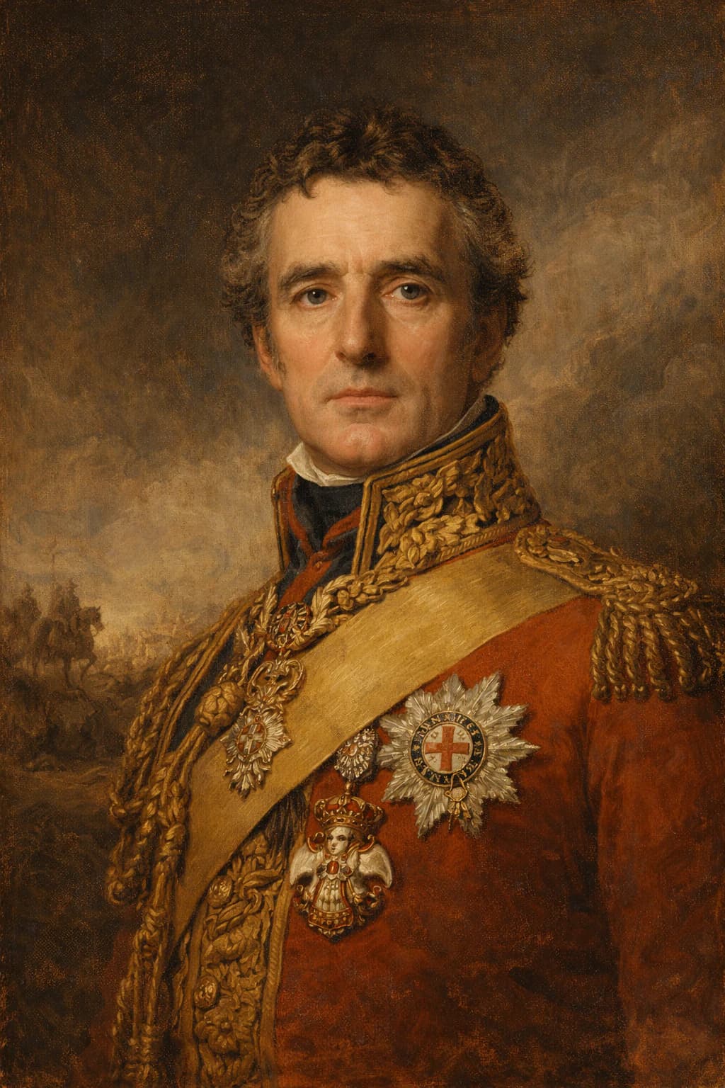 AI-generated portrait of the Duke of Wellington in military uniform