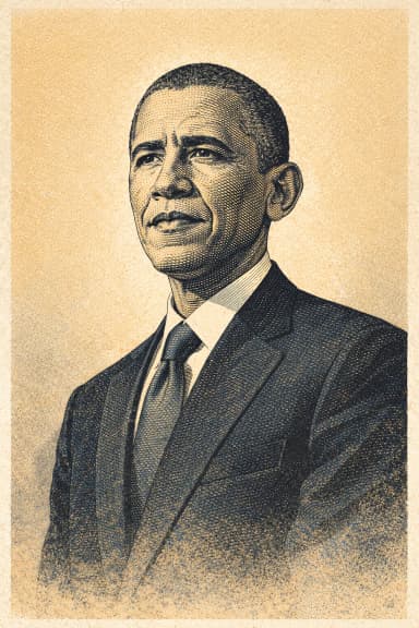 Portrait of Barack Obama in presidential attire