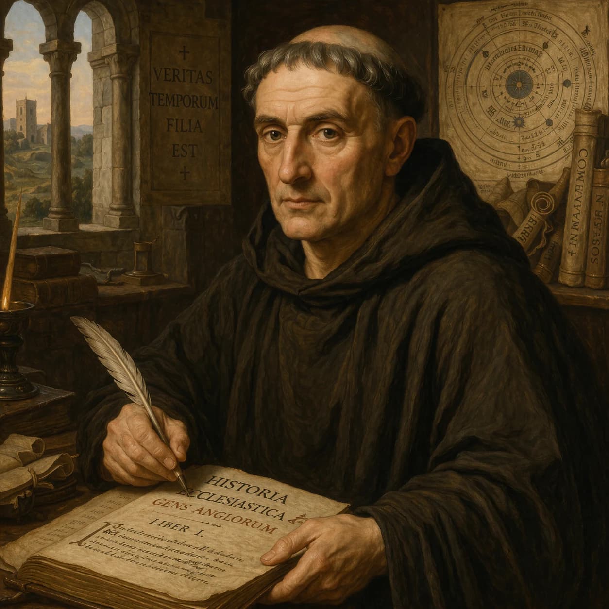 Portrait of the Venerable Bede in monastic robes