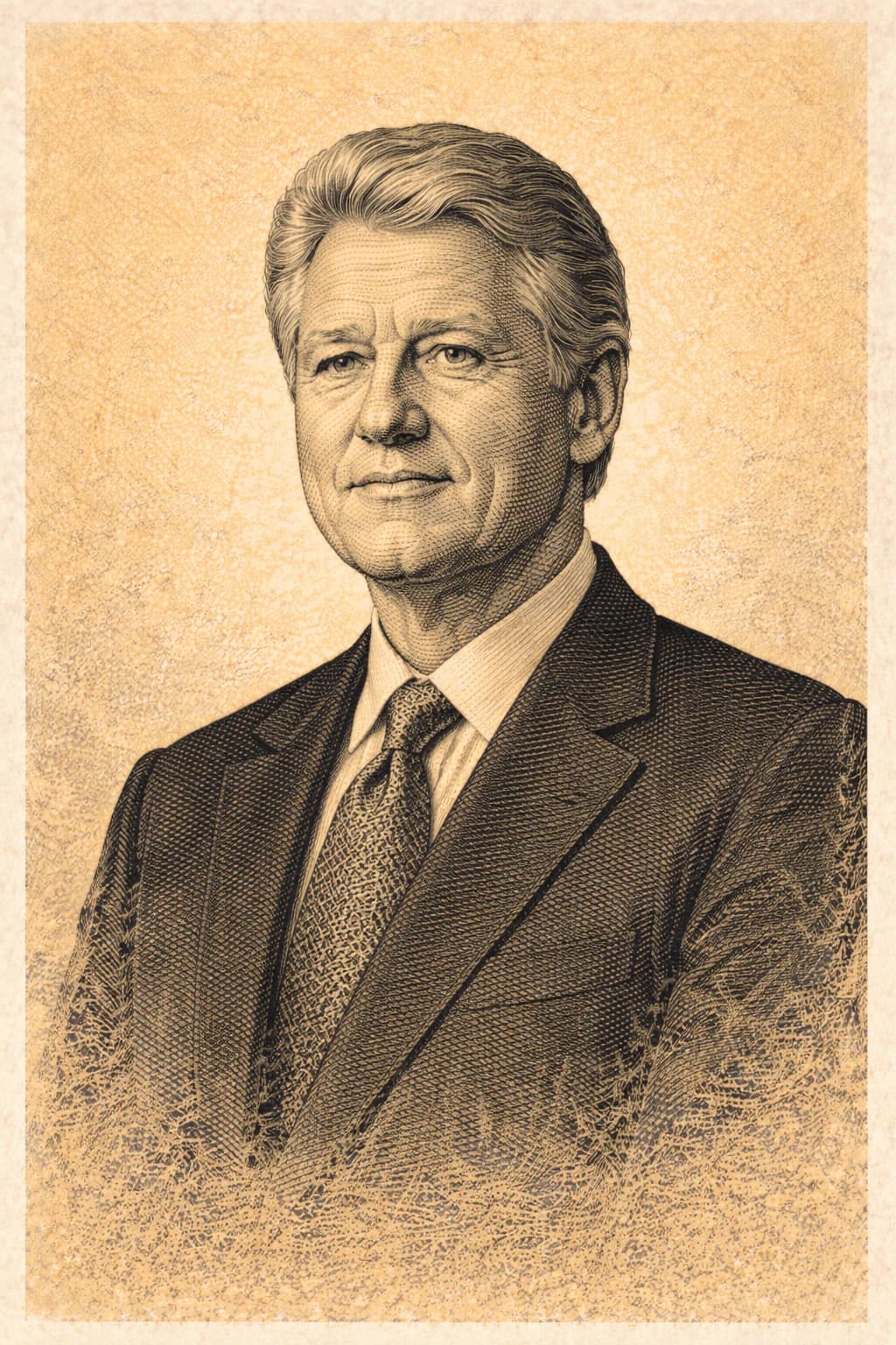 Portrait of Bill Clinton in presidential attire