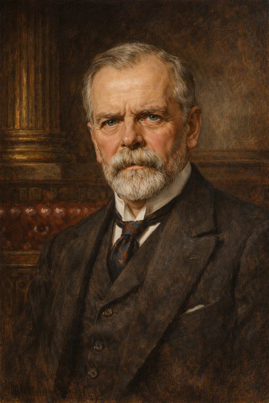 AI-generated portrait of Bonar Law in formal Edwardian attire