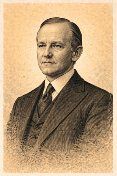 Portrait of Calvin Coolidge in presidential attire