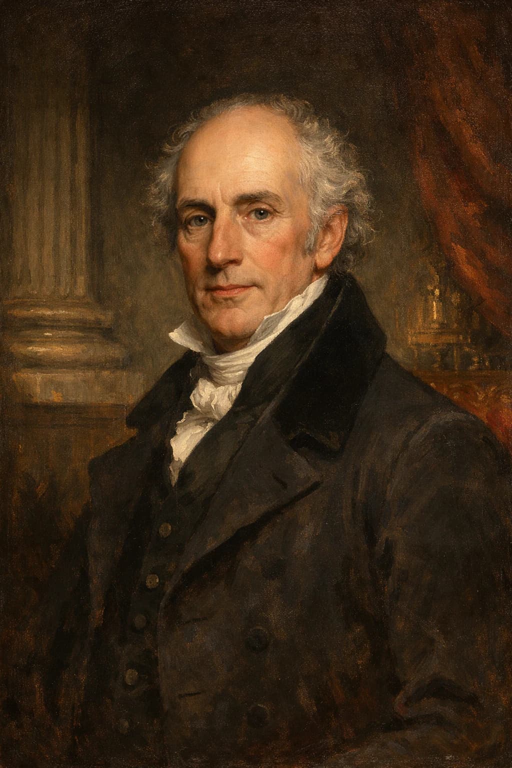 AI-generated portrait of Earl Grey in formal Regency-era attire