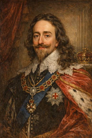 AI-generated portrait of Charles I in Stuart royal attire