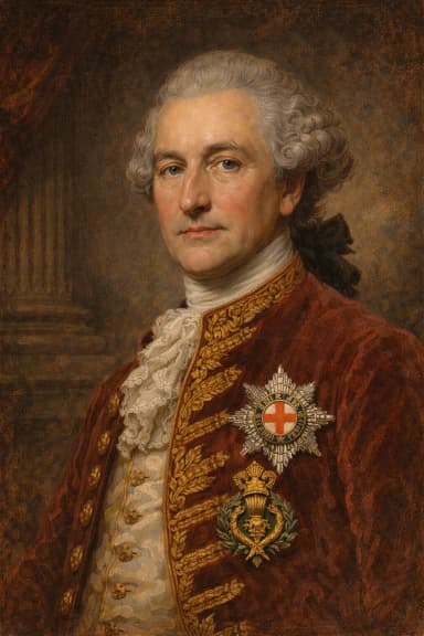 AI-generated portrait of the Marquess of Rockingham in formal Georgian attire