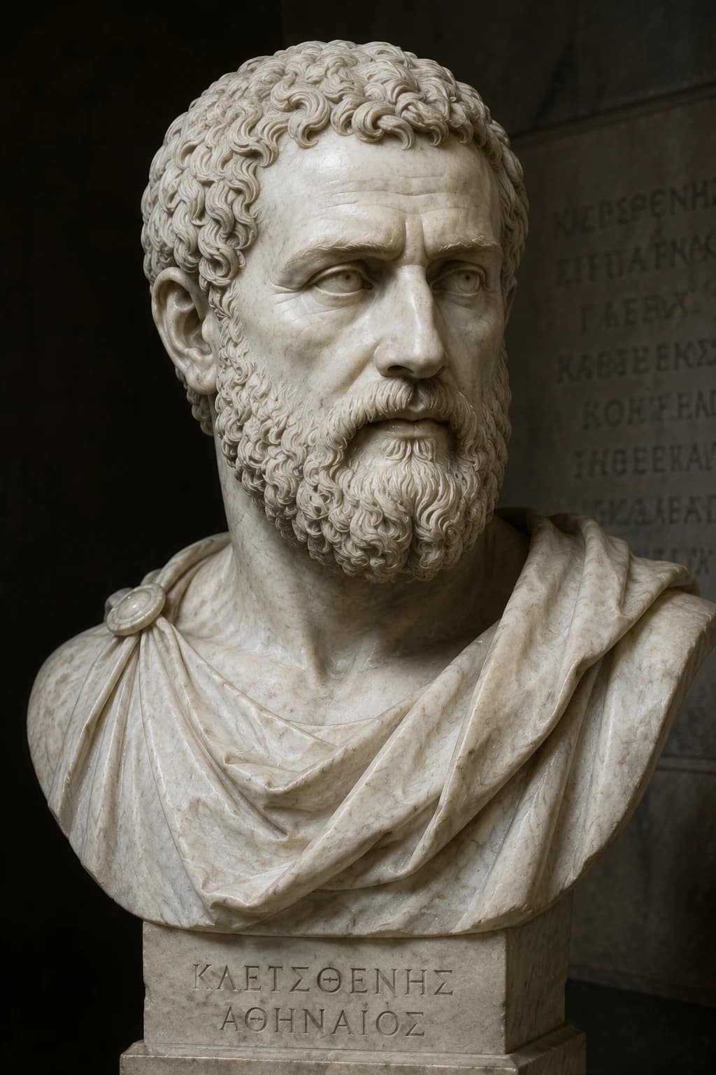 AI-generated portrait of Cleisthenes of Athens, Athenian reformer