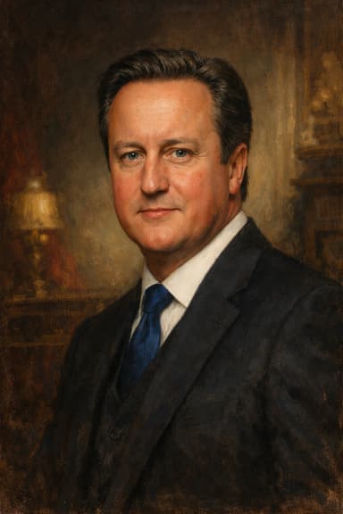 Portrait of David Cameron in formal ministerial attire