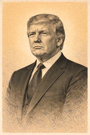 Portrait of Donald Trump in formal presidential attire