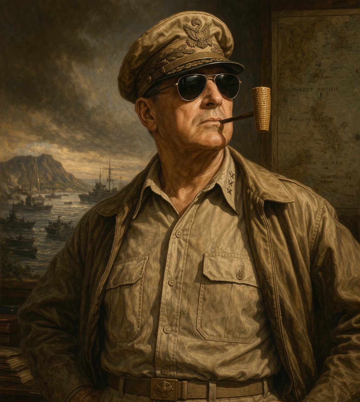 Portrait of Douglas MacArthur in military uniform