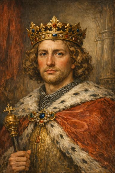 Portrait of Edward II in medieval royal attire
