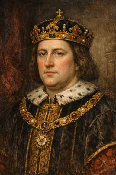 AI-generated portrait of Edward IV in Yorkist royal attire