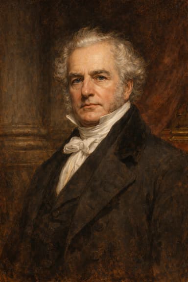 AI-generated portrait of the Earl of Derby in formal Victorian attire