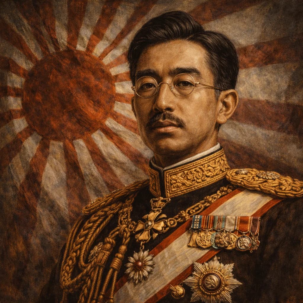 Portrait of Emperor Hirohito in formal imperial attire