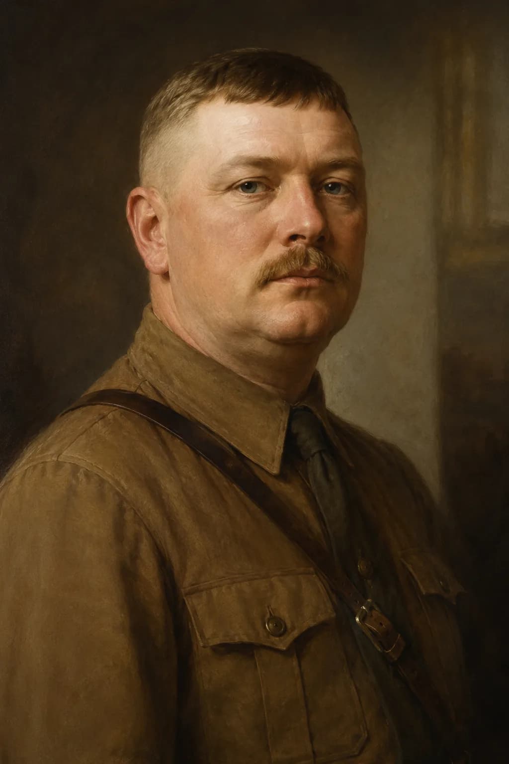 AI-generated portrait of Ernst Röhm in brown shirt uniform