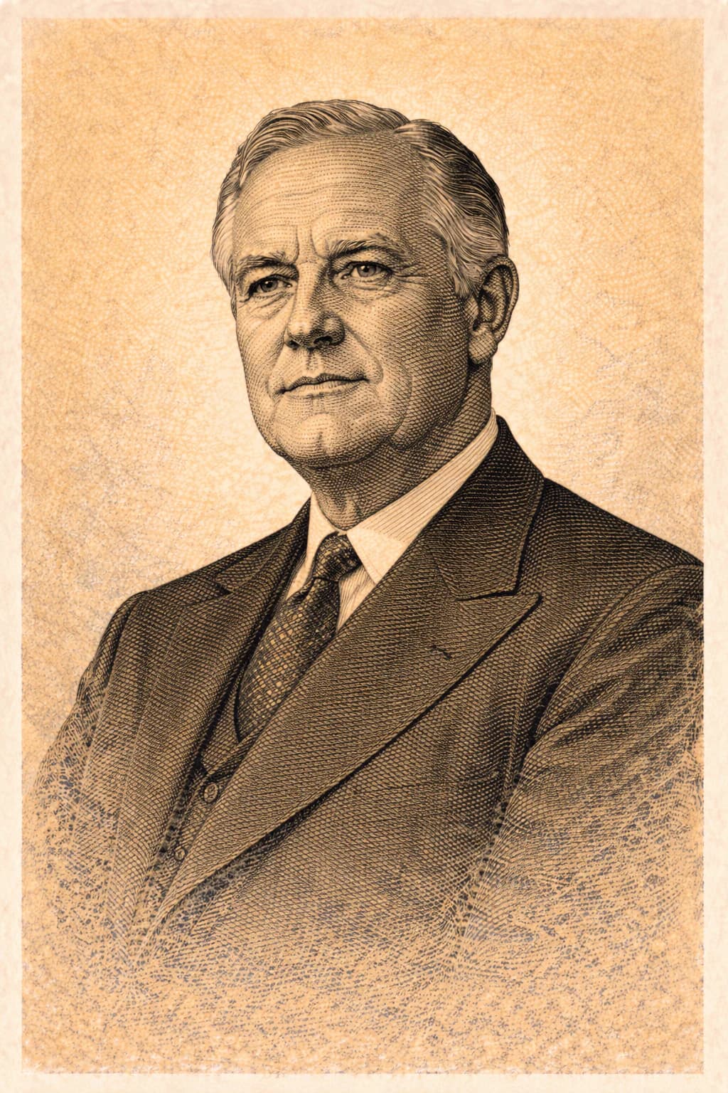 Portrait of Franklin D. Roosevelt in formal presidential attire