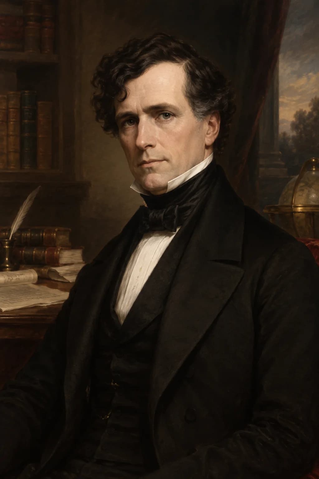 AI-generated portrait of Franklin Pierce in formal presidential attire