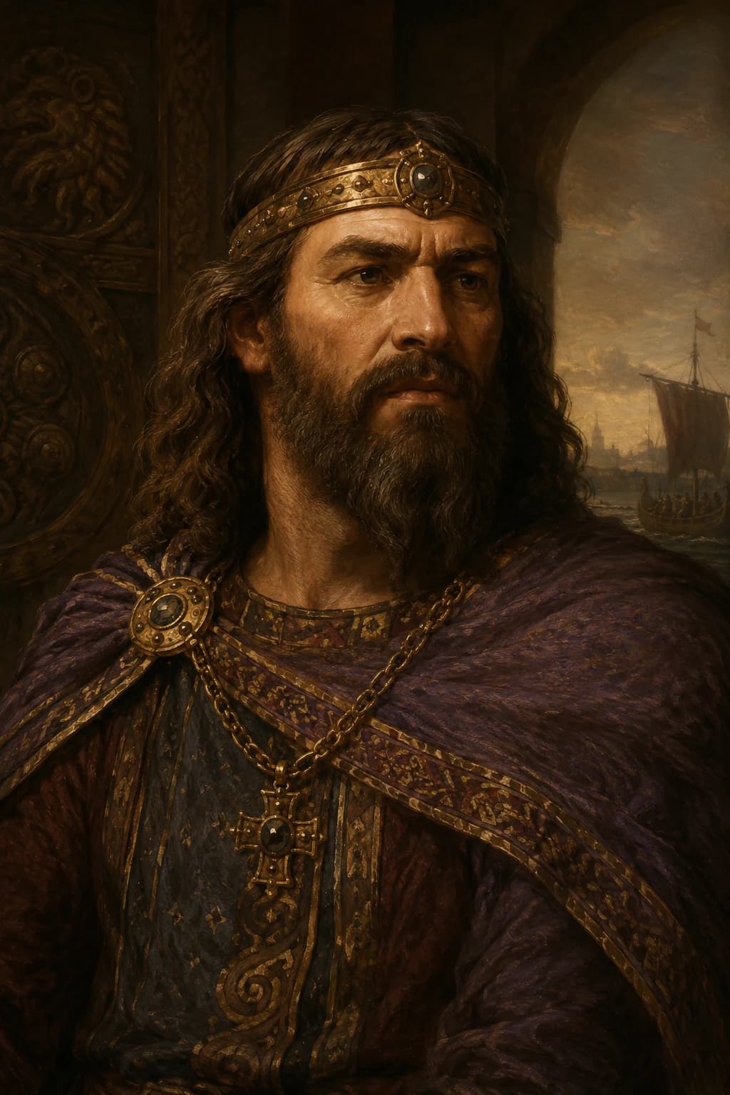 AI-generated portrait of Gaiseric, king of the Vandals and Alans