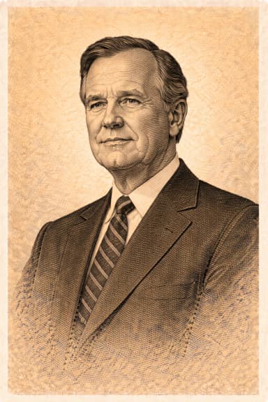 Portrait of George H. W. Bush in formal presidential attire