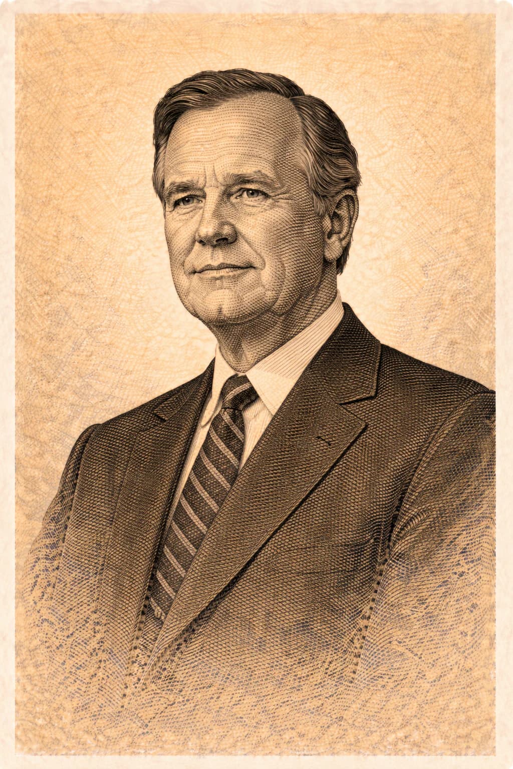 Portrait of George H. W. Bush in formal presidential attire