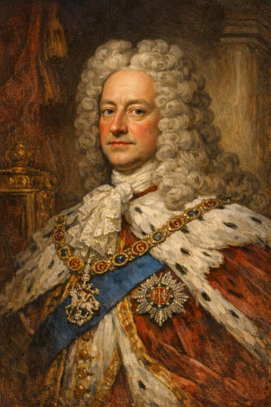 AI-generated portrait of George II in Hanoverian royal attire