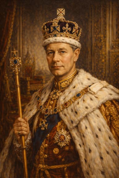 Portrait of King George VI in formal royal attire