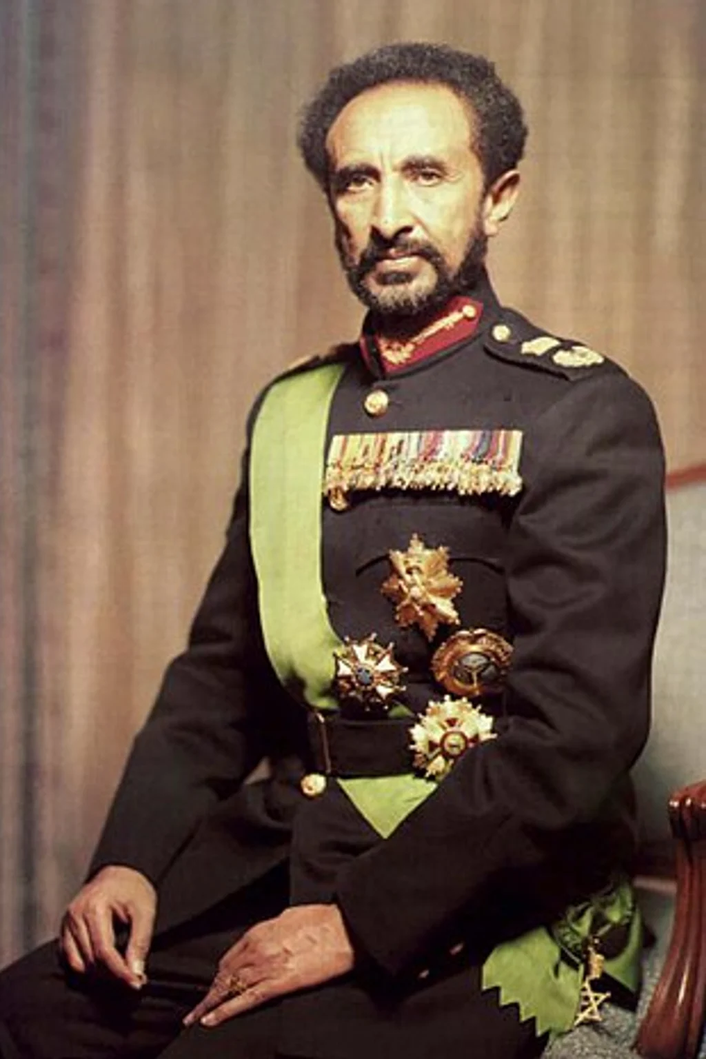 Portrait photograph of Haile Selassie