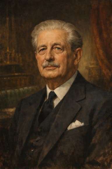 Portrait of Harold Macmillan in formal ministerial attire