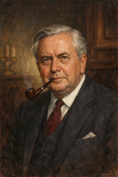 Portrait of Harold Wilson in formal ministerial attire