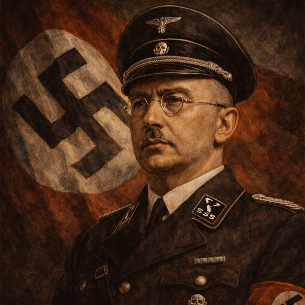 AI-generated portrait of Heinrich Himmler in SS uniform