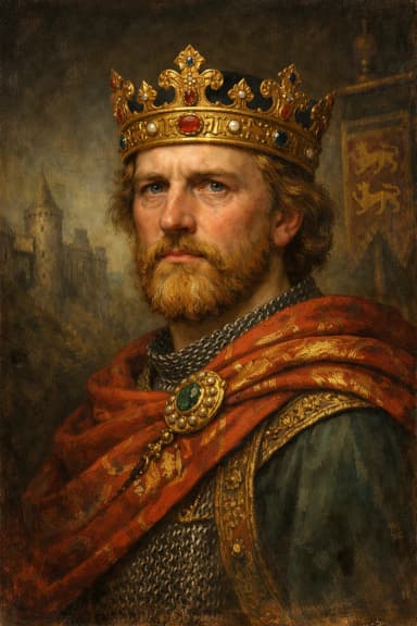 Portrait of Henry II in medieval royal attire