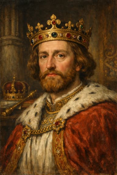 AI-generated portrait of Henry III in medieval royal attire