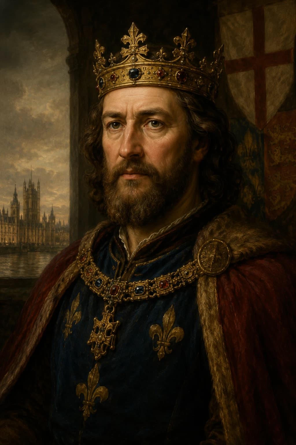 AI-generated portrait of Henry IV in medieval royal attire