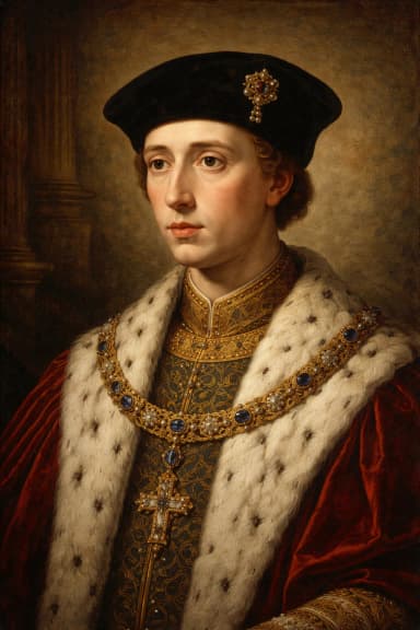 AI-generated portrait of Henry VI in medieval royal attire