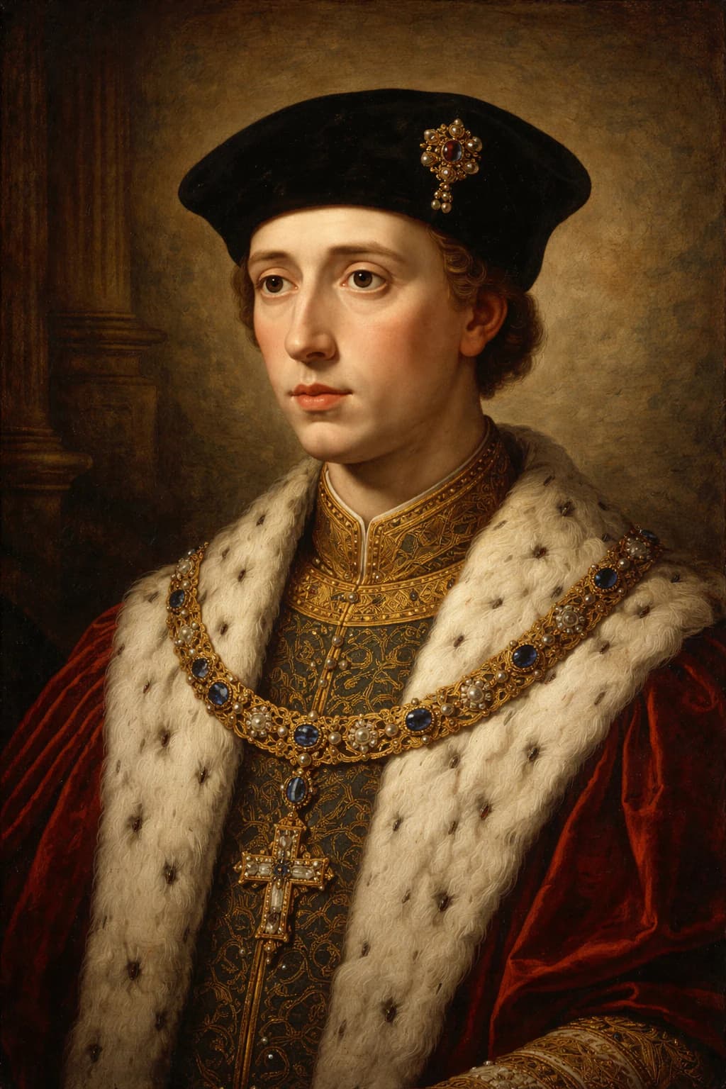 AI-generated portrait of Henry VI in medieval royal attire