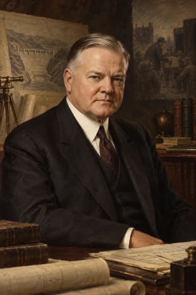AI-generated portrait of Herbert Hoover in formal presidential attire