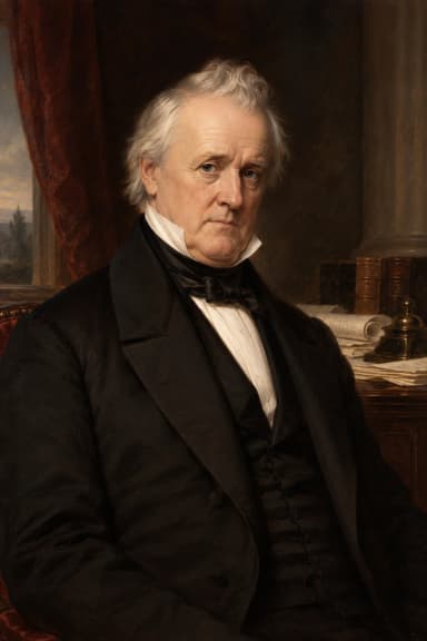 AI-generated portrait of James Buchanan in formal presidential attire