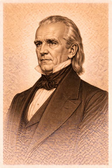 Portrait of James K. Polk in formal presidential attire