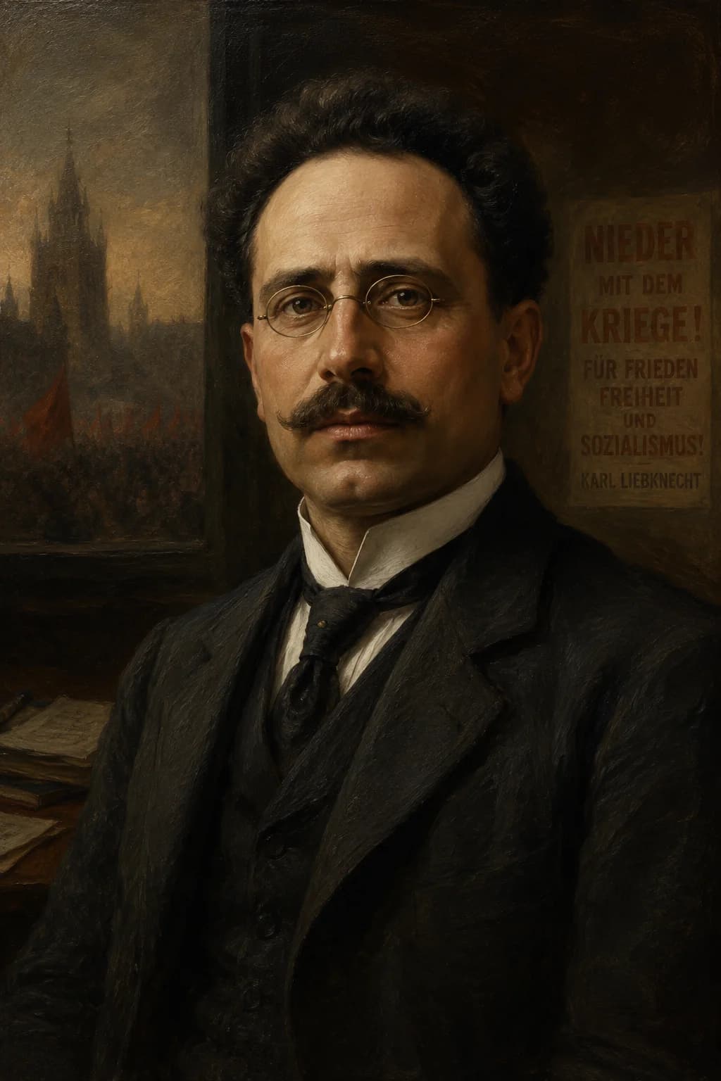 AI-generated portrait of Karl Liebknecht