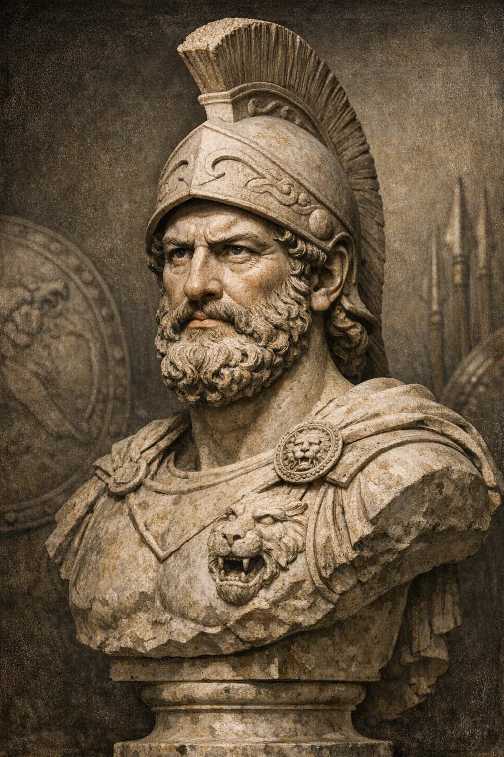 AI-generated portrait of Leonidas I, King of Sparta