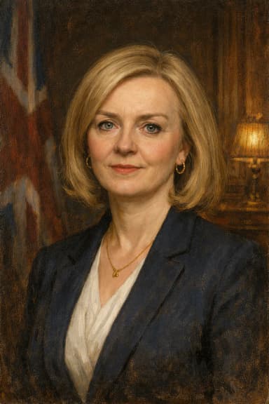 Portrait of Liz Truss in formal ministerial attire