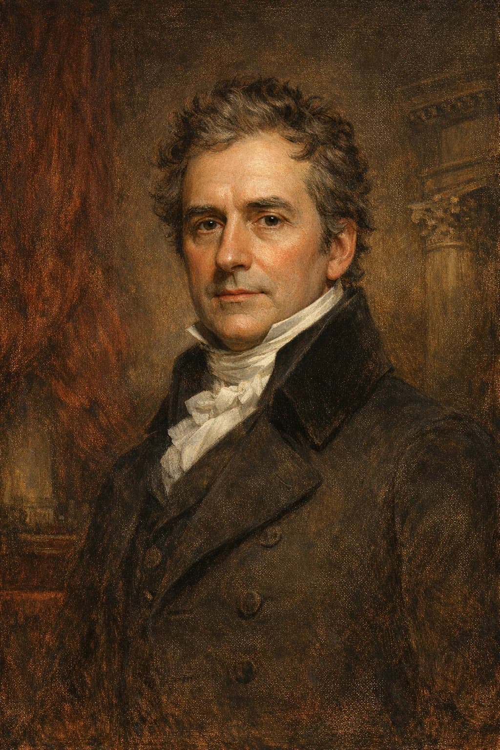 AI-generated portrait of Lord Liverpool in formal Regency-era attire