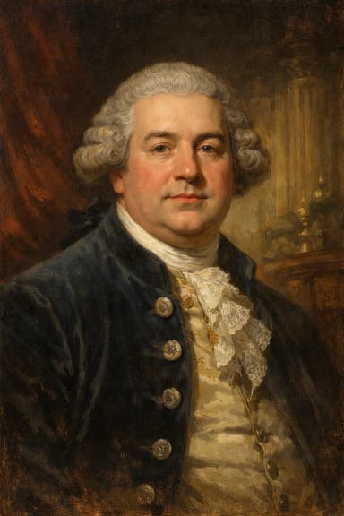 AI-generated portrait of Lord North in formal Georgian attire