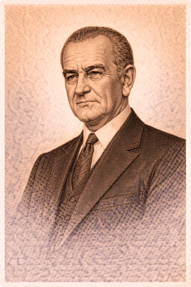 Portrait of Lyndon B. Johnson in formal presidential attire