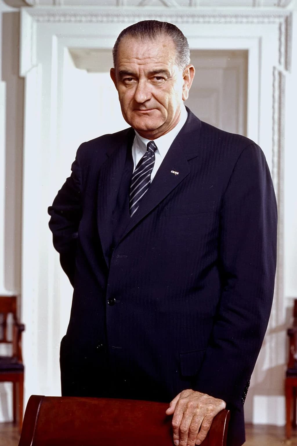 Portrait photograph of Lyndon B Johnson