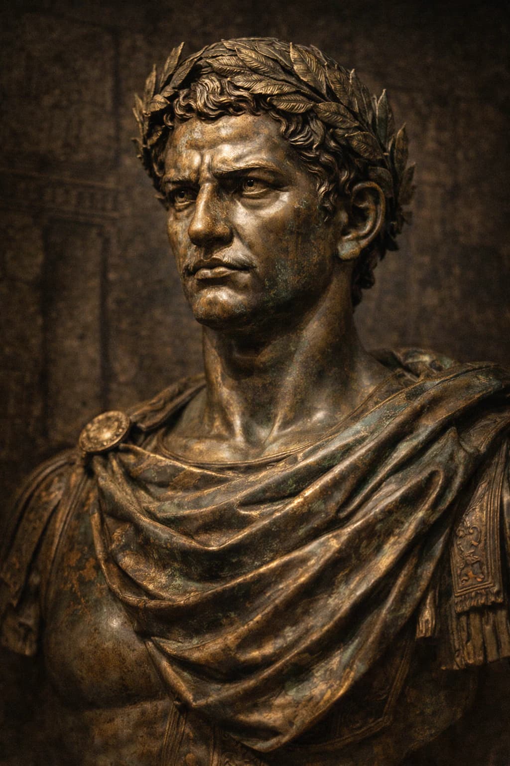 AI-generated portrait of Mark Antony in Roman military attire